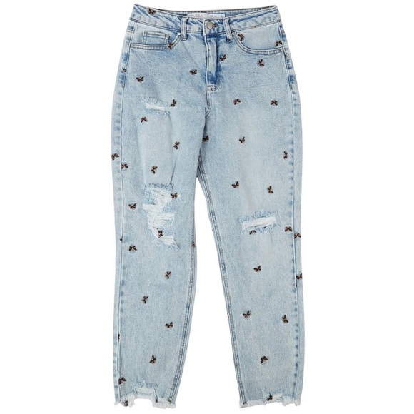 Tinseltown Jeans Tinseltown Butterfly Deconstructed Mom Jean Poshmark